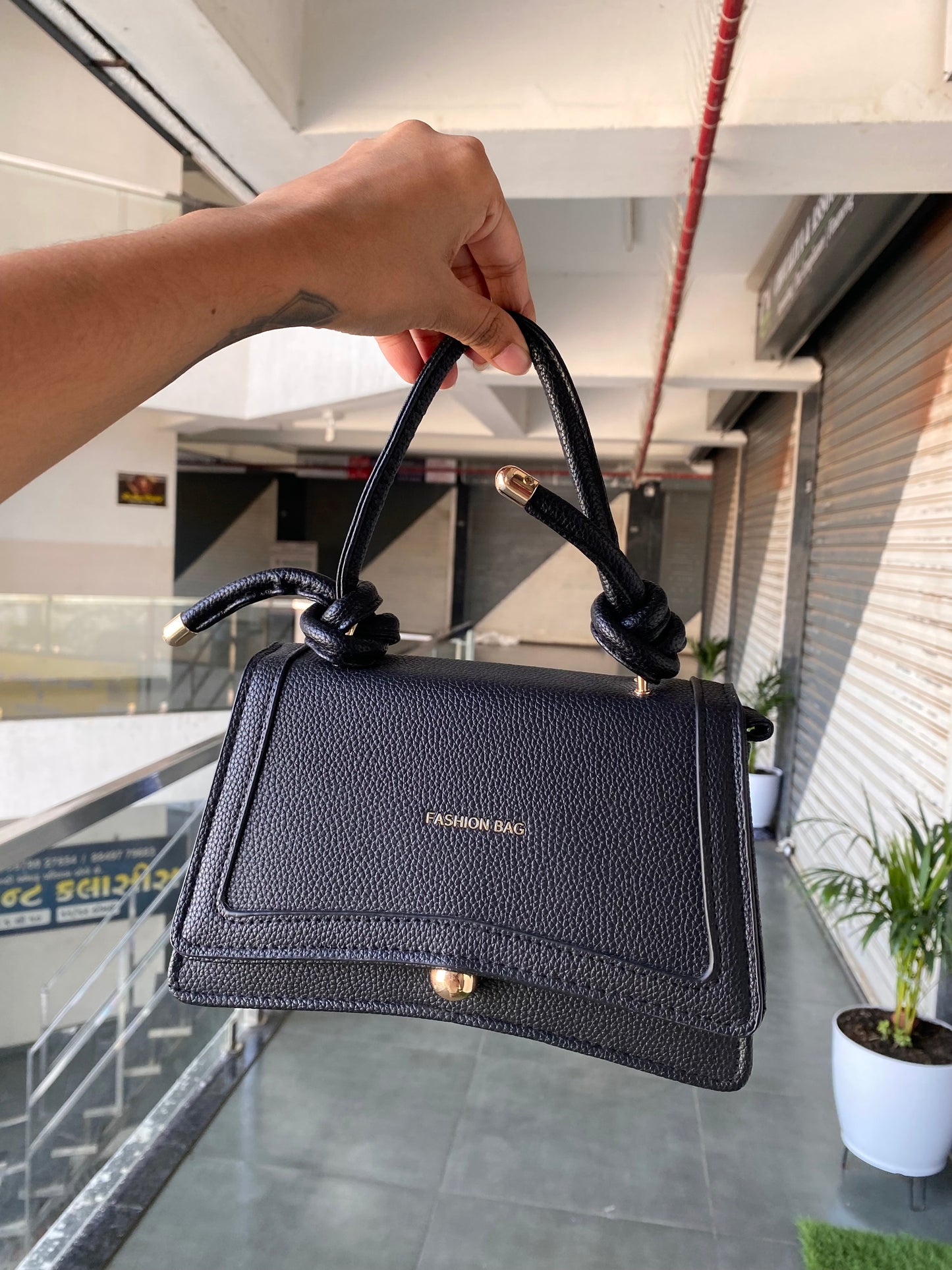Black Mini Knot Handbag